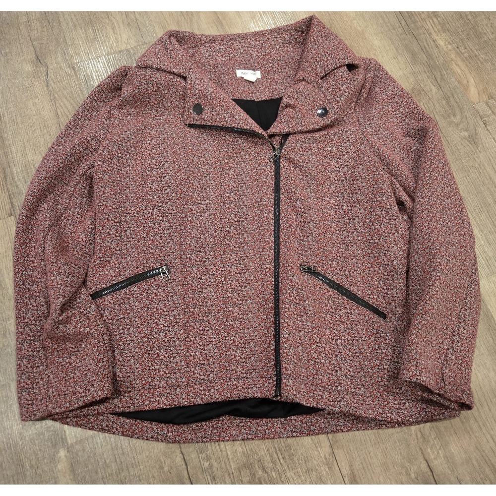 Westport L Womens Pink & Black Moro Bomber Jacket